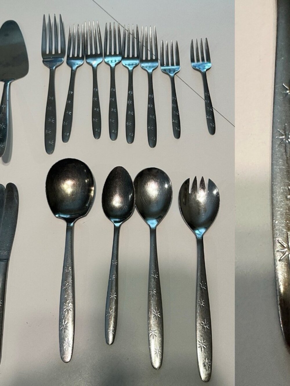 15 Pcs Armack STARBURST ATOMIC STAR Stainless Steel Flatware Serving MCM Japan